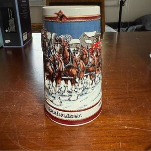 Vintage 1989 Budwesier Clydesdale Collector’s Series Stein Ceramarte Brazil 6.5”